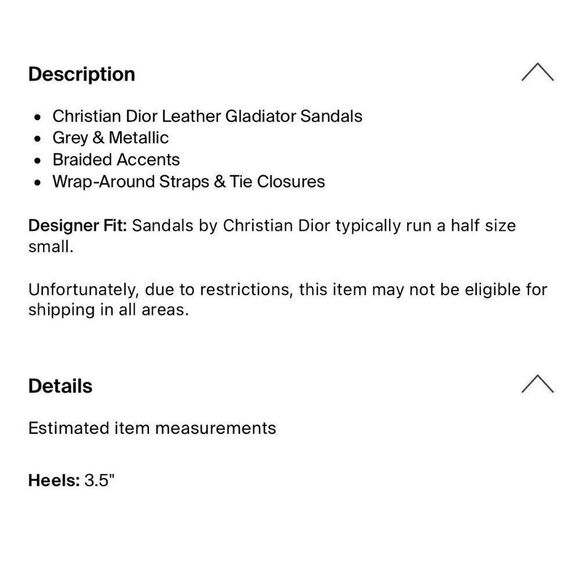 Christian Dior Authentic Leather Silver Gray Metallic High Heel Sandals 6 - Picture 6 of 8